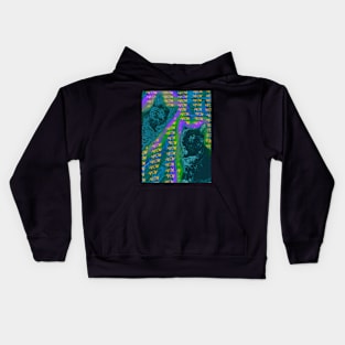 Halftone Cat V15 (Meow Background) Kids Hoodie